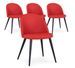 Chaise scandinave simili cuir rouge Scary - lot de 4 - Photo n°1