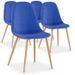Chaise Scandinave Tissu Bleu Glas - Lot de 4 - Photo n°1