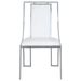 Chaise simili blanc et pieds métal argenté Carita - Lot de 2 - Photo n°2