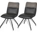 Chaise simili cuir noir et pieds métal noir Collin - Lot de 2 - Photo n°1