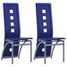 Chaise simili cuir bleu foncé et pieds métal Ceaney - Lot de 2 - Photo n°1