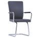Chaise simili cuir gris et métal chromé Bea - Lot de 2 - Photo n°1