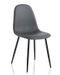 Chaise simili cuir gris et pieds métal noir Danita - Lot de 4 - Photo n°1