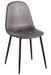 Chaise simili cuir gris foncé vintage et pieds acier noir Kela - Photo n°1