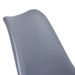 Chaise simili cuir gris sur pied central chromé Loky - Photo n°4