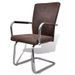 Chaise simili cuir marron et métal chromé Bea - Lot de 2 - Photo n°1