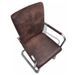Chaise simili cuir marron et métal chromé Bea - Lot de 2 - Photo n°2