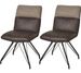 Chaise simili cuir marron et pieds métal noir Collin - Lot de 2 - Photo n°1
