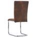 Chaise simili cuir marron suède et pieds métal Nitra - Lot de 2 - Photo n°3