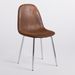 Chaise simili cuir marron vintage et pieds acier chromé Kinze - Photo n°1