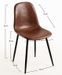 Chaise simili cuir marron vintage et pieds acier noir Kela - Photo n°6