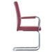 Chaise simili cuir rouge et métal chromé Bea - Lot de 2 - Photo n°3