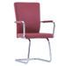 Chaise simili cuir rouge et métal chromé Bea - Lot de 4 - Photo n°1
