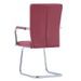 Chaise simili cuir rouge et métal chromé Bea - Lot de 4 - Photo n°4