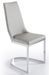 Chaise similicuir gris clair et pieds acier inoxydable Akra - lot de 4 - Photo n°1