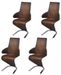 Chaise similicuir marron et pieds métal Tiffan - Lot de 4 - Photo n°4