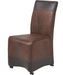 Chaise sur roulettes tissu marron vintage et noir Marois - Lot de 2 - Photo n°1