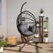 Chaise suspendue en forme d'œuf avec support anthracite - Photo n°1