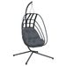 Chaise suspendue en forme d'œuf avec support anthracite acier - Photo n°2