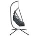 Chaise suspendue en forme d'œuf avec support anthracite acier - Photo n°5