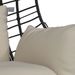 Chaise suspendue en forme d'œuf et support beige rotin et acier - Photo n°7