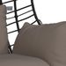 Chaise suspendue en forme d'œuf et support taupe rotin et acier - Photo n°7