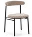 Chaise moderne en tissu beige et métal noir RAZIKA - Photo n°1
