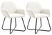 Chaise tissu blanc cassé et pieds métal noir Mikee - Lot de 2 - Photo n°1
