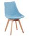 Chaise tissu bleu et bois naturel Mostol - Lot de 2 - Photo n°1