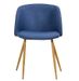 Chaise tissu bleu et pieds métal imitation bois John - Lot de 2 - Photo n°3