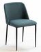 Chaise tissu bleu et pieds métal noir KIZA - Photo n°1