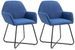 Chaise tissu bleu gitane et pieds métal noir Mikee - Lot de 2 - Photo n°1