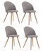 Chaise tissu gris clair et pieds métal effet bois Mista - Lot de 4 - Photo n°1