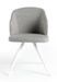 Chaise tissu gris et pieds acier blanc Matty - Lot de 2 - Photo n°3
