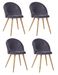 Chaise tissu gris foncé et pieds métal effet bois Mista - Lot de 4 - Photo n°1