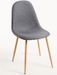 Chaise tissu gris foncé et pieds métal effet bois naturel Kela - Photo n°1