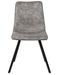 Chaise tissu imitation cuir gris clair et pieds métal noir Brika - Photo n°2