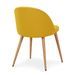 Chaise tissu jaune et pieds bois clair Maurane - Lot de 2 - Photo n°3