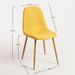 Chaise tissu jaune et pieds métal effet bois naturel Kuza - Lot de 2 - Photo n°4