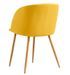 Chaise tissu jaune et pieds métal imitation bois John - Lot de 2 - Photo n°5
