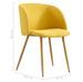 Chaise tissu jaune et pieds métal imitation bois John - Lot de 2 - Photo n°7