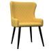 Chaise tissu jaune et pieds métal noir Malco - Lot de 2 - Photo n°2