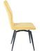 Chaise tissu jaune et pieds métal noir Tachel - Lot de 4 - Photo n°4