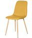 Chaise tissu jaune moutarde et pieds métal effet bois naturel Klory - Photo n°1