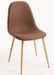 Chaise tissu marron et pieds métal effet bois naturel Kela - Photo n°1