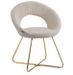 Chaise tissu molletonné beige et pieds acier doré Bolda - Lot de 4 - Photo n°1