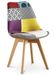 Chaise tissu patchwork et pieds hêtre naturel Asko - Version haut de gamme - Photo n°1