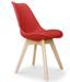 Chaise Tula style nordique - Assise en simili cuir et pieds en bois clair - Photo n°1