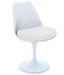 Chaise Tulipo pivotante blanc brillant avec coussin - Design haut de gamme - Photo n°1