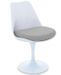 Chaise Tulipo pivotante blanc brillant avec coussin - Design haut de gamme - Photo n°1